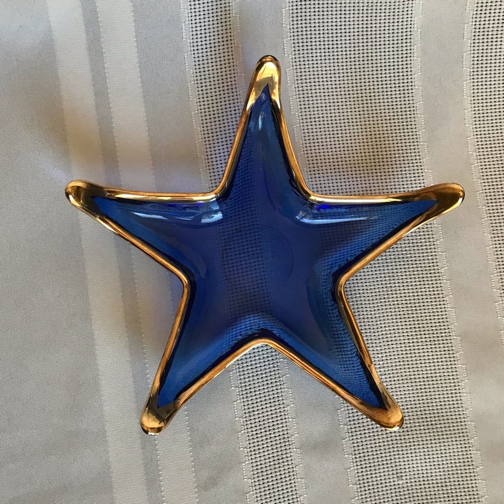 Starfish Blue Glass Dish Set of 2 - Picture 9 of 12